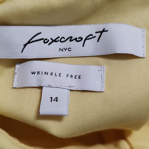Foxcroft yellow button down wrinkle free 3/4 length sleeve shirt Sz 14 EUC - Picture 5 of 5